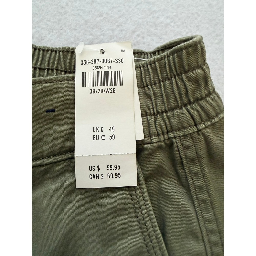 Hollister Low Rise Baggy Cargo Pants Olive Green Utility 2R W26 Streetwear NEW - Picture 8 of 11